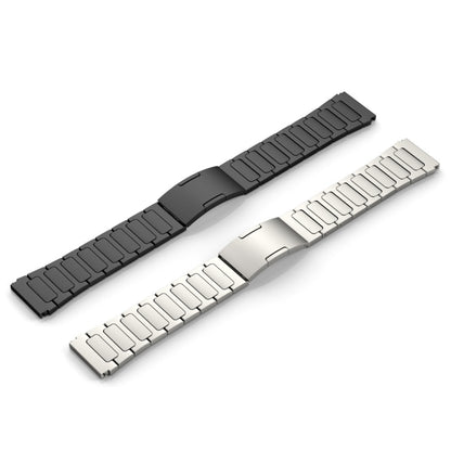 For Garmin Forerunner 255 22mm I-Shaped Titanium Alloy Watch Band(Black) - Watch Bands by buy2fix | Online Shopping UK | buy2fix
