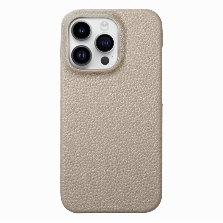 For iPhone 15 Pro Max Litchi Oil Edge Leather Back Phone Case(Khaki) - iPhone 15 Pro Max Cases by buy2fix | Online Shopping UK | buy2fix