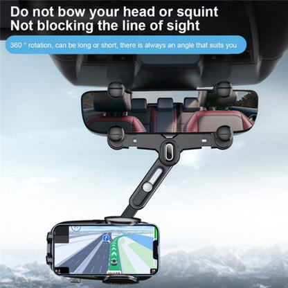 R009 Universal Vehicle Retractable Phone Clip Holder Car Rearview Mirror Cell Phone Mount(Black) - Car Holders by buy2fix | Online Shopping UK | buy2fix