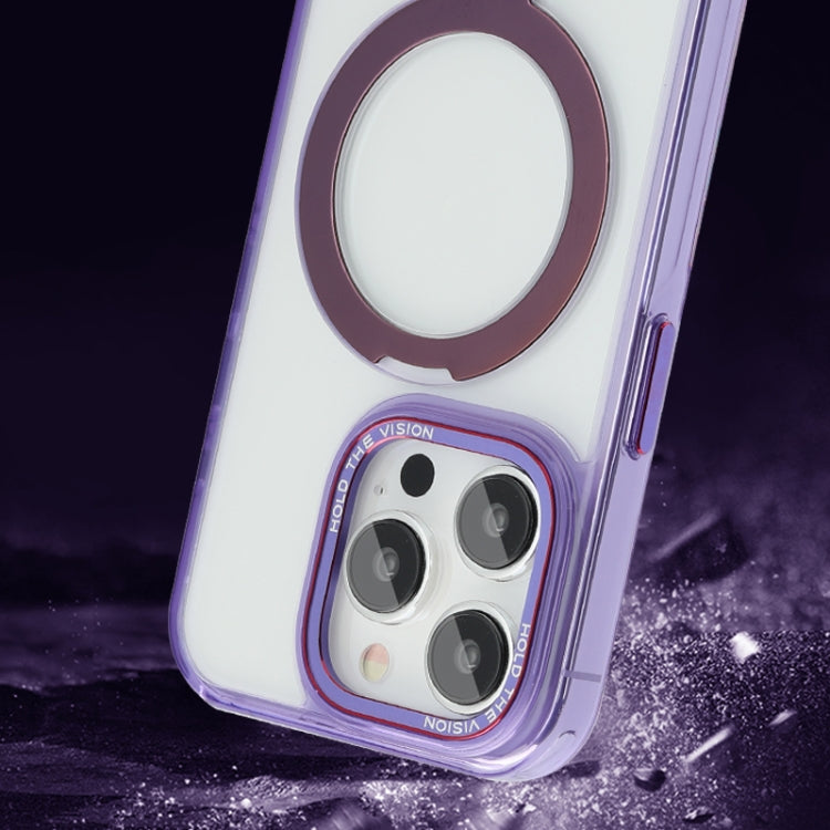 For iPhone 13 Starlink Stand Clear Magsafe Phone Case(Purple) - iPhone 13 Cases by buy2fix | Online Shopping UK | buy2fix