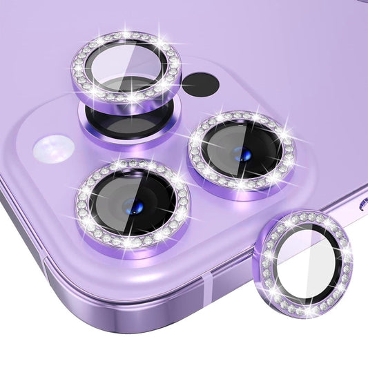 For iPhone 14 Pro / 14 Pro Max ENKAY AR Anti-reflection Individual Diamond Ring Camera Lens Glass Full Film(Light Purple) - iPhone 14 Pro Tempered Glass by ENKAY | Online Shopping UK | buy2fix