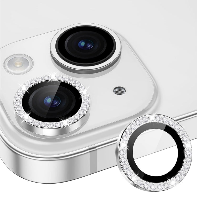 For iPhone 13 / 13 mini ENKAY AR Anti-reflection Individual Diamond Ring Camera Lens Glass Full Film(Silver) - iPhone 13 Tempered Glass by ENKAY | Online Shopping UK | buy2fix