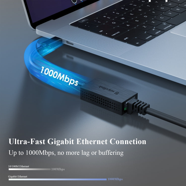 WAVLINK NWU327GC LAN Network Cable Converter Type-C to RJ45 Gigabit Ethernet Adapter - USB HUB by buy2fix | Online Shopping UK | buy2fix