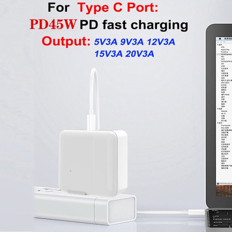 GAN 65W PD45W Dual Type-C+QC3.0 USB Multi Compatible Laptop Adapter EU + US + AU + UK Plug White - Power Supply by buy2fix | Online Shopping UK | buy2fix