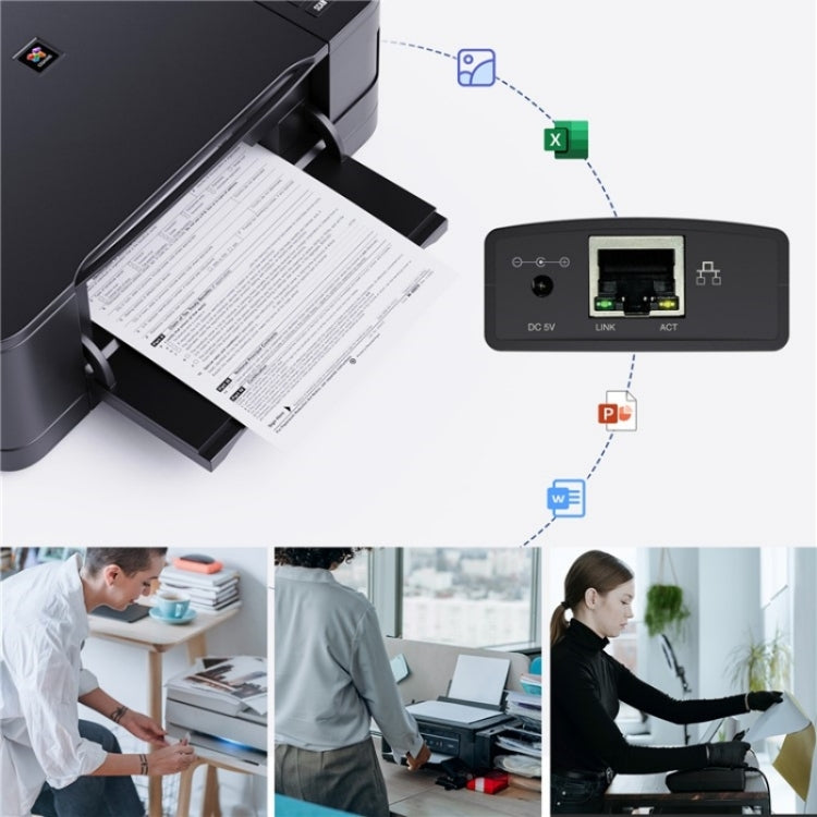 WAVLINK NU72P11 100Mbps Network Print Server USB 2.0 Network Printer Power Adapter(EU Plug) - Printer Accessories by WAVLINK | Online Shopping UK | buy2fix