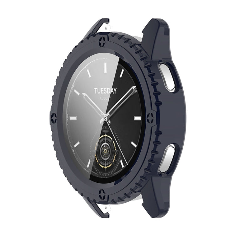 For Xiaomi Watch S3 ENKAY Hat-Prince Full Coverage PC + Tempered Glass Film Integrated Watch Case(Dark Blue) - Watch Cases by ENKAY | Online Shopping UK | buy2fix