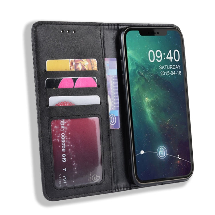 For iPhone 11 Magnetic Buckle Retro Crazy Horse Texture Horizontal Flip Leather Case , with Holder & Card Slots & Photo Frame(Black) - iPhone 11 Cases by buy2fix | Online Shopping UK | buy2fix