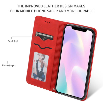 For iPhone 11 Retro Skin Feel Business Magnetic Horizontal Flip Leather Case (Red) - Apple Accessories by buy2fix | Online Shopping UK | buy2fix