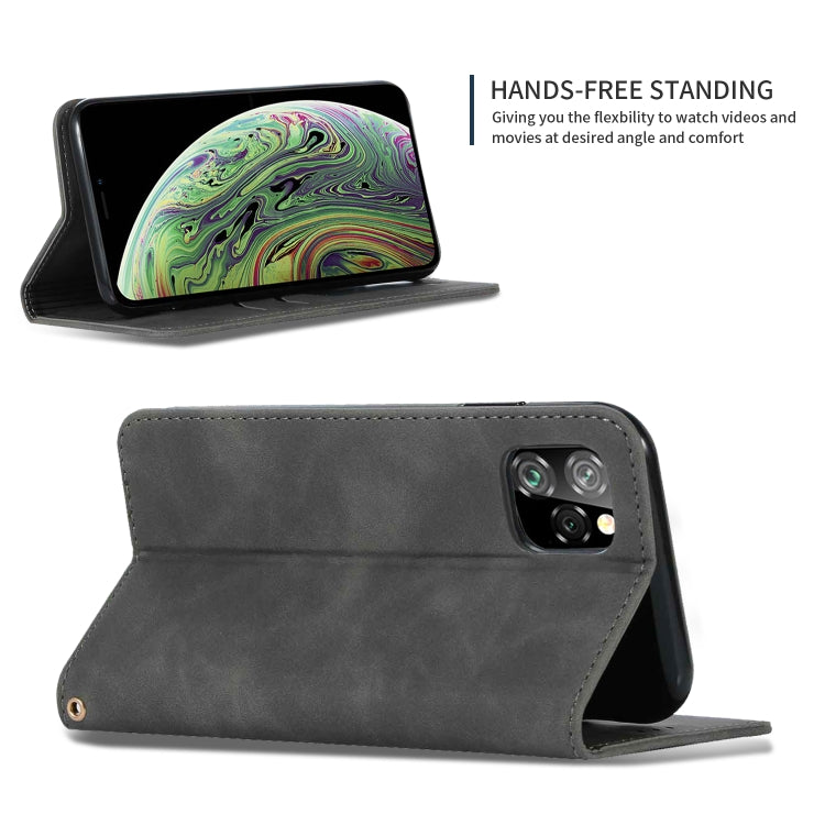 For iPhone 11 Pro Max Retro Skin Feel Business Magnetic Horizontal Flip Leather Case (Dark Gray) - Apple Accessories by buy2fix | Online Shopping UK | buy2fix