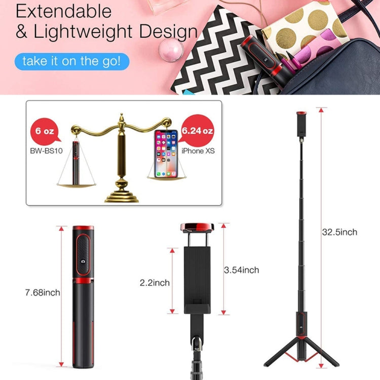 M18 Portable Selfie Stick Remote Control Mobile Phone Holder(Red) - Consumer Electronics by buy2fix | Online Shopping UK | buy2fix