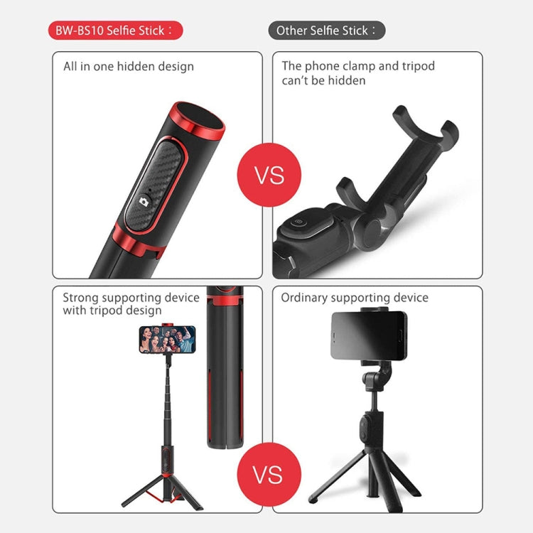 M18 Portable Selfie Stick Remote Control Mobile Phone Holder(Red) - Consumer Electronics by buy2fix | Online Shopping UK | buy2fix