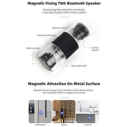 Fineblue MK-22 TWS Magnetic Absorption Bluetooth Speaker With LED Light Speaker - Mini Speaker by Fineblue | Online Shopping UK | buy2fix