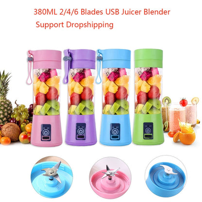 USB Rechargeable Electric Automatic Vegetable Fruit Citrus Orange Juice Maker Cup Mixer Bottle (380ML 2 Blender) - Home & Garden by buy2fix | Online Shopping UK | buy2fix