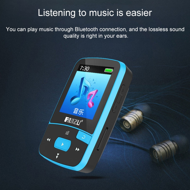 Original RUIZU X50 Sport Bluetooth MP3 Player 8gb Clip Mini with Screen Support FM,Recording,E-Book,Clock,Pedometer - Consumer Electronics by buy2fix | Online Shopping UK | buy2fix