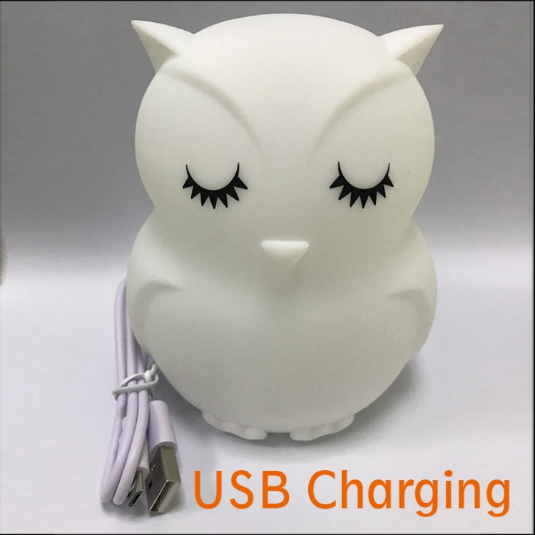 Cute owl cartoon colorful LED Lamp creative silicone night light childrens toy lamp bedroom decoration USB charging light - Night Lights by buy2fix | Online Shopping UK | buy2fix