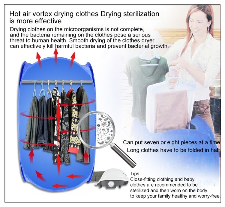 Foldable Free Installation Portable Household Mini Clothes Dryer(Blue) - Home & Garden by buy2fix | Online Shopping UK | buy2fix