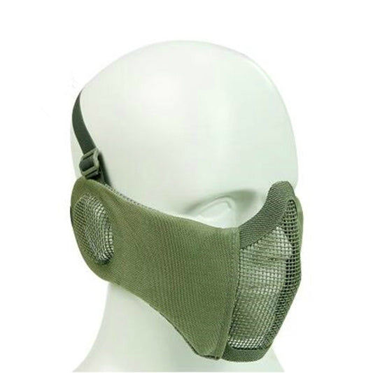 WoSporT Half Face Metal Net Field  Ear Protection Outdoor Cycling Steel Mask(Green) - Protective Helmet & Masks by buy2fix | Online Shopping UK | buy2fix