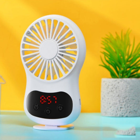 Multifunctional Clock Small Fan Creative Desktop Mini USB Fan(White) - Consumer Electronics by buy2fix | Online Shopping UK | buy2fix