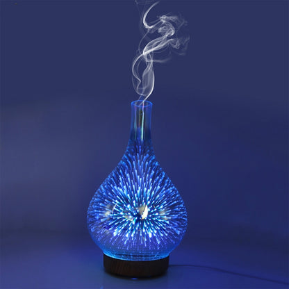 STB-XB10 3D Fireworks 7 Colors LED Night Light Air Humidifier Aroma Essential Oil Diffuser Mist Maker, Plug Type:AU Plug(Dark Wood Grain) - Home & Garden by buy2fix | Online Shopping UK | buy2fix