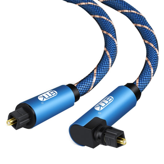 EMK 90 Degree Swivel Adjustable Right Angled 360 Degrees Rotatable Plug Nylon Woven Mesh Optical Audio Cable, Cable Length:5m(Blue) - Audio Optical Cables by EMK | Online Shopping UK | buy2fix