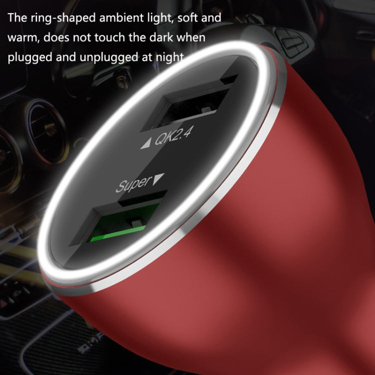 QIAKEY QK739 Dual Ports Fast Charge Car Charger(Black) - Car Charger by QIAKEY | Online Shopping UK | buy2fix