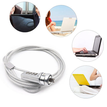 Four Digit Computer Lock Notebook Universal Anti-theft Password Lock, Size:Diameter 3.5 mm Length 1.2 m - Computer & Networking by buy2fix | Online Shopping UK | buy2fix