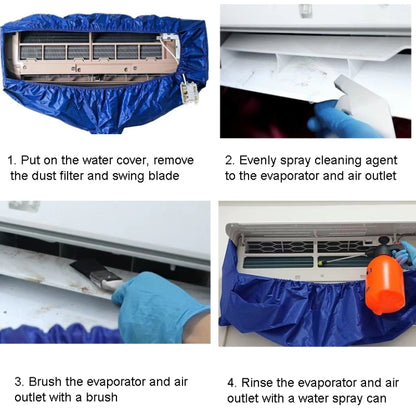 2-3P Air Conditioner Cleaning Cover With Drain Outlet, Configuration: Cover+Range Hood Cover - Air Conditioning & Parts by buy2fix | Online Shopping UK | buy2fix