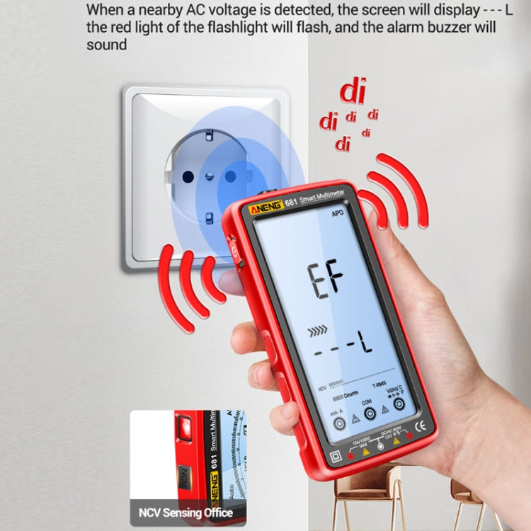 ANENG 681 LCD Digital Display Screen Smart Automatic Range Rechargeable Multimeter(Red) - Digital Multimeter by ANENG | Online Shopping UK | buy2fix