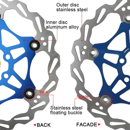 SNAIL FD-01 Mountain Bike Floating Disc Bicycle Brake Pad Six Nail Brake Disc, Size:180mm, Color:Black - Outdoor & Sports by SNAIL | Online Shopping UK | buy2fix