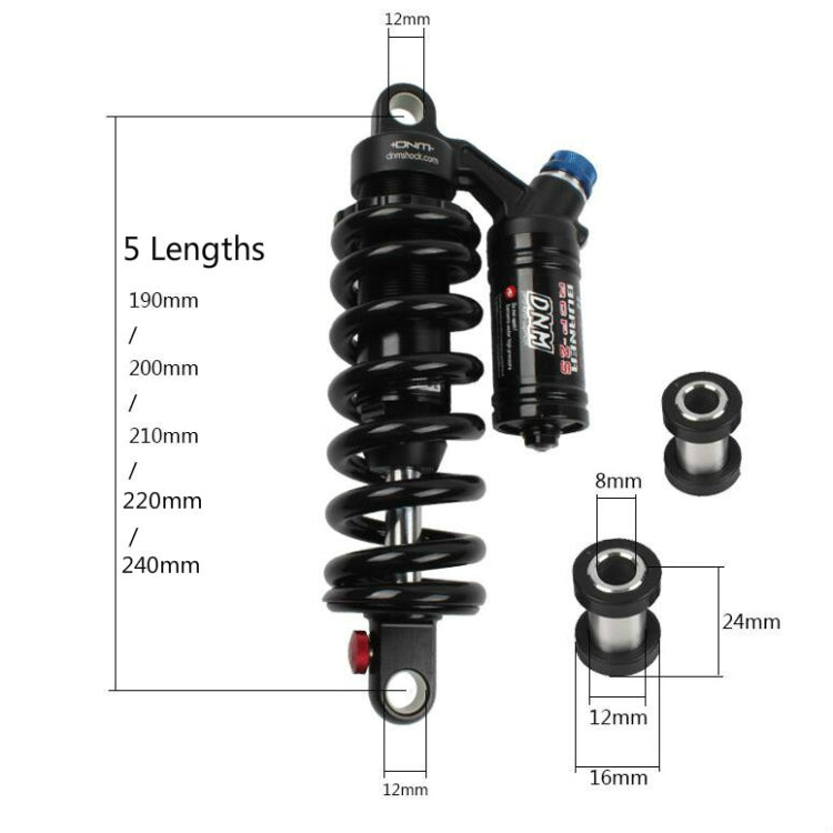 DNM RCP2S Mountain Bike Oil Spring Rear Shock Absorber Soft Tail Frame Rear Bladder, Size:220mm(With 24mm Bushing) - Others by DNM | Online Shopping UK | buy2fix