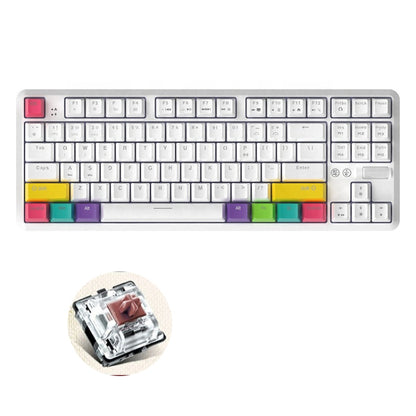 Ajazz K870T 87-keys Wired Bluetooth + Type-C Rechargeable Mechanical Keyboard  Mini RGB Backlit Keyboard, Cable Length: 1.6m(Tea Shaft) - Wired Keyboard by Ajazz | Online Shopping UK | buy2fix