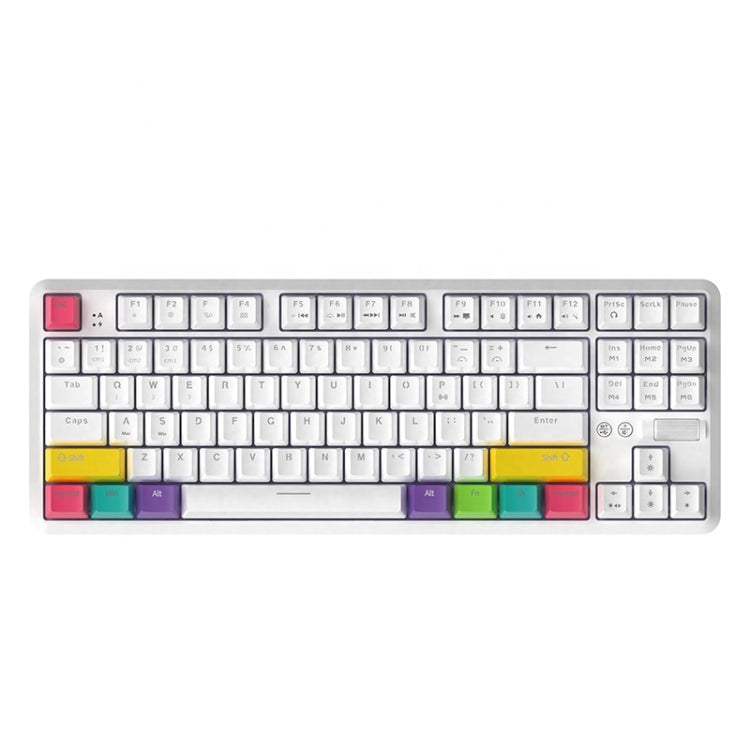 Ajazz K870T 87-keys Wired Bluetooth + Type-C Rechargeable Mechanical Keyboard  Mini RGB Backlit Keyboard, Cable Length: 1.6m(Tea Shaft) - Wired Keyboard by Ajazz | Online Shopping UK | buy2fix