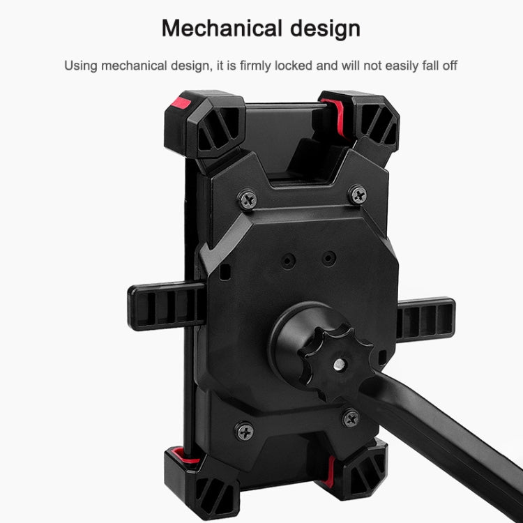 Electric Bicycle Mobile Phone Holder Can Be Rotated 360-degree Mobile Phone Holder Four-way Adjustment Bracket for Motorcycle, Style:Handlebars(Red) - Holders by buy2fix | Online Shopping UK | buy2fix