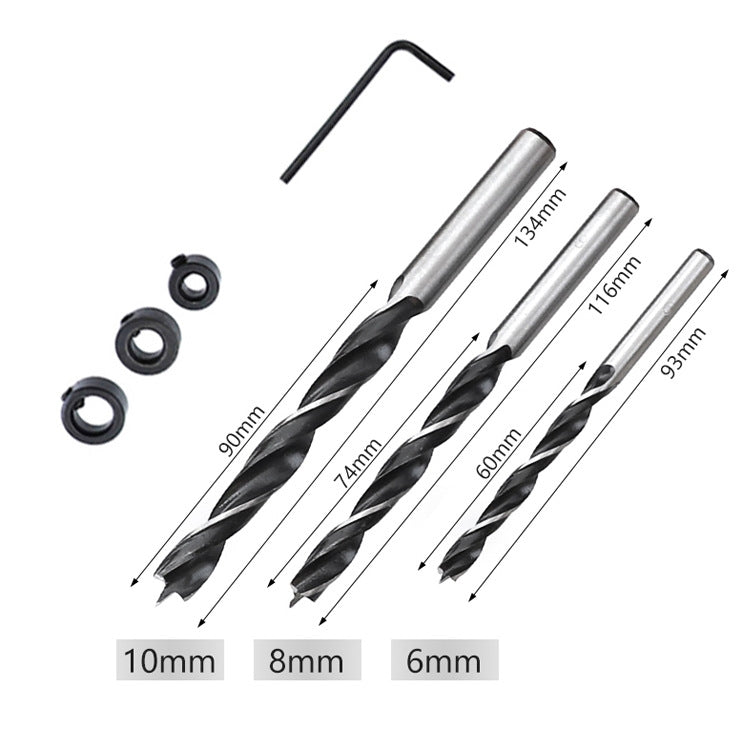 Woodworking Straight Hole Puncher Self-Centering Dowel Splicing Drilling Locator Woodworking Drilling Tool, Style: Black+7 PCS Drill Bit+60 Wood Tip - Others by buy2fix | Online Shopping UK | buy2fix