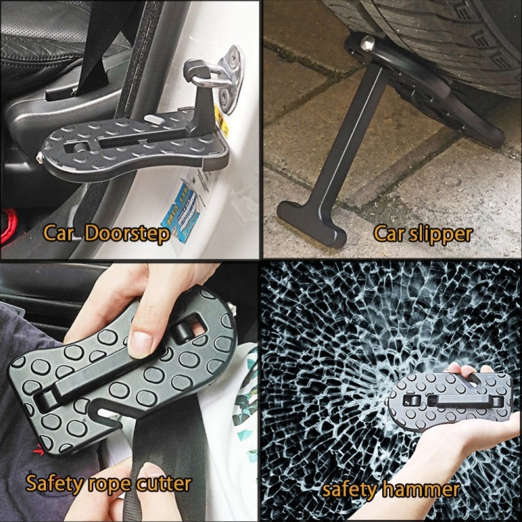 Car Doorstep Vehicle Rooftop Roof Rack Assistance Easy Install The Door Step Hooked On Car Truck SUV Portable Safety Hammer - In Car by buy2fix | Online Shopping UK | buy2fix