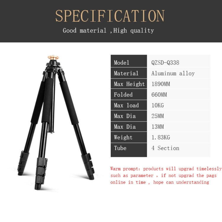 Q338 4-Section Folding Legs Live Broadcast Aluminum Alloy Tripod Mount With Ball Head - Camera Accessories by buy2fix | Online Shopping UK | buy2fix