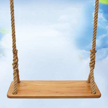 Outdoor Swing Indoor Balcony Children Adult Solid Wood Swing, Style:Hemp Rope(60x18 cm) - Toy Sports by buy2fix | Online Shopping UK | buy2fix
