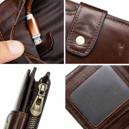 Men Leather Wallet Smart Bluetooth Antimagnetic RFID Anti-Lost Anti-Theft Multi-Function Coin Purse - Antimagnetic RFID Package by buy2fix | Online Shopping UK | buy2fix