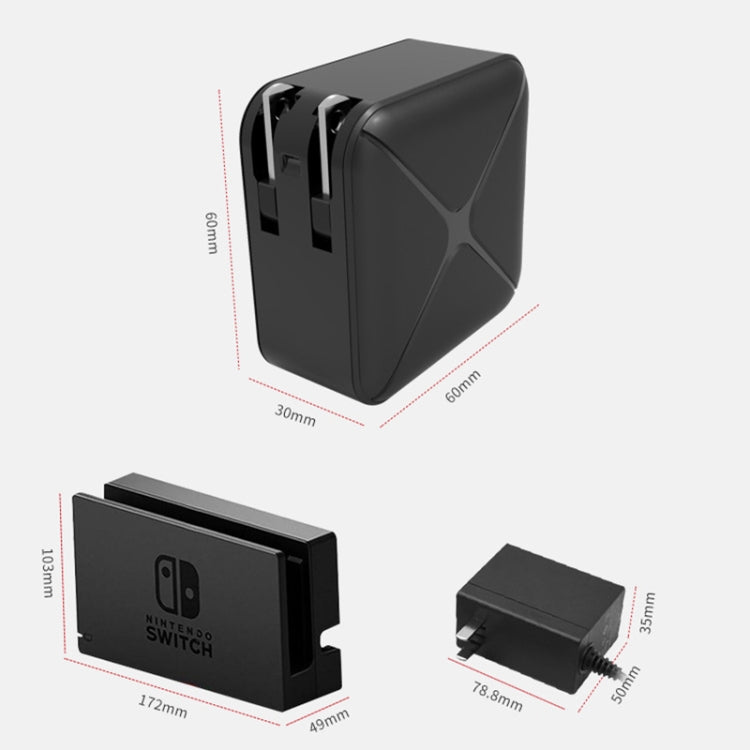 Multi-Function Projection And Charging AC Adapter Base Support Android/PC/Lite For Switch, Specifications:Black+US Plug - Toys & Hobbies by buy2fix | Online Shopping UK | buy2fix