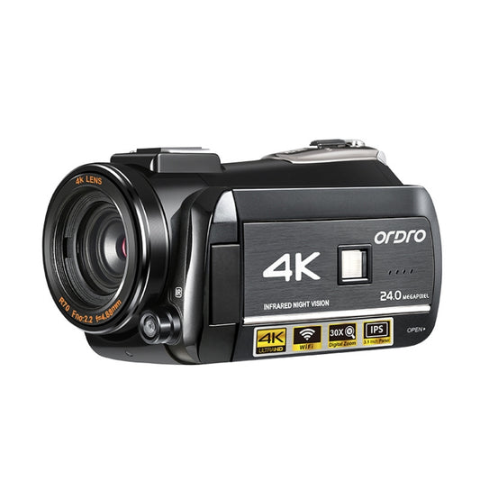 ORDRO AC3 3.1 inch IPS Screen 4K Full HD 13MP Night Vision WiFi Live Camcorder DV Digital Camera, Style:Standard(Black) - Consumer Electronics by ORDRO | Online Shopping UK | buy2fix