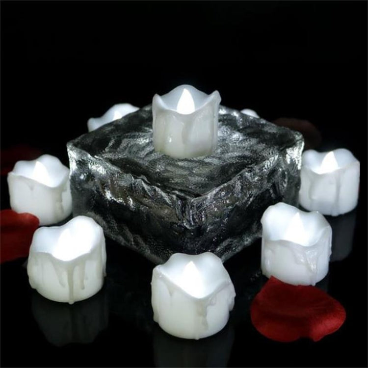 12 PCS/Box  LED Candle Electronic Tea Wax Simulation Tears Electronic Candle Light Wedding Decoration Candle Light(Warm White) - Home & Garden by buy2fix | Online Shopping UK | buy2fix