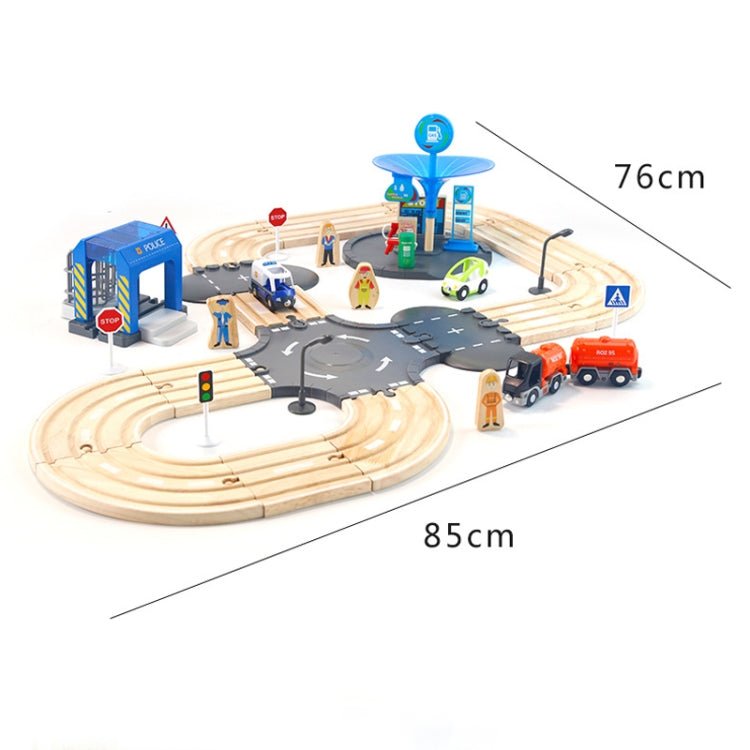 Multifunctional Wooden Police Station Road Track Set Baby Assembling Building Blocks Educational Early Education Toys - Building Blocks by buy2fix | Online Shopping UK | buy2fix