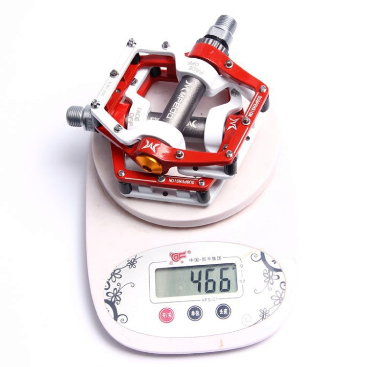 MPEDA Mountain Bike Bearing Pedal Ultra-Light Aluminum Alloy Non-Slip Bearing Pedal, Size: 930(White Red) - Pedals by MPEDA | Online Shopping UK | buy2fix