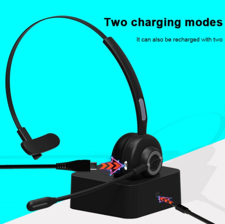 M97 Bluetooth 5.0 Headset Mono Bluetooth Earphone With Charging Base - Headset & Headphone by buy2fix | Online Shopping UK | buy2fix