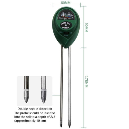 3 In 1 Soil Detector PH Value Light Intensity Test Pen Round Head Soil Dry Moisture Meter - Consumer Electronics by buy2fix | Online Shopping UK | buy2fix