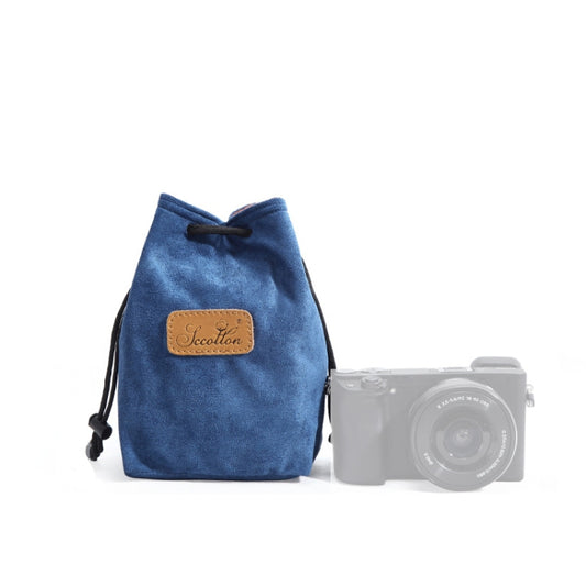 S.C.COTTON Liner Shockproof Digital Protection Portable SLR Lens Bag Micro Single Camera Bag Square Blue S - Camera Accessories by S.C.COTTON | Online Shopping UK | buy2fix