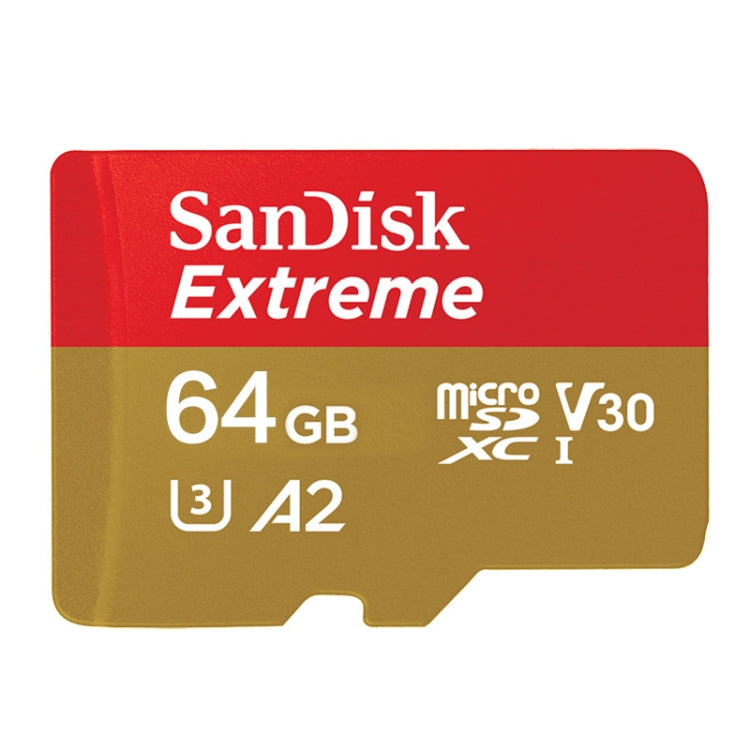 SanDisk U3 High-Speed Micro SD Card  TF Card Memory Card for GoPro Sports Camera, Drone, Monitoring 64GB(A2), Colour: Gold Card - Micro SD Card by SanDisk | Online Shopping UK | buy2fix