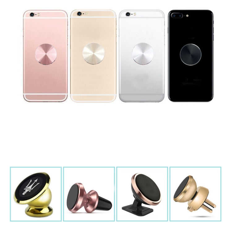 10 PCS CD Texture Aluminum Alloy Magnetic Sheet Magnetic Patch Set For Car Phone Holder, With Alcohol Cotton Sheet And Protective Film(Rose Gold) - Hand-Sticking Bracket by buy2fix | Online Shopping UK | buy2fix