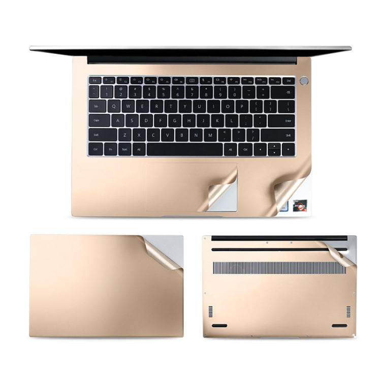 JRC 4 In 1 0.2mm Metal Texture Upper Cover Film + Bottom Cover Film + Full-Support Film + Touchpad Film Laptop Body Protective Film Sticker Set For Huawei Matebook D 14 inch (Champagne Gold) - Protector Sticker by JRC | Online Shopping UK | buy2fix