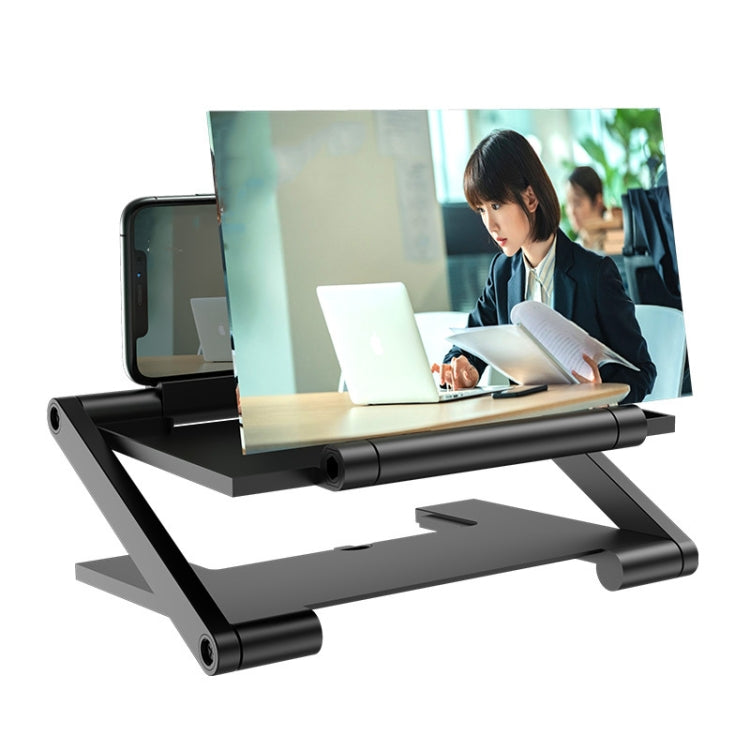 Folding Pull-Out Lifting Mobile Phone Screen High-Definition Amplifier Anti-Blue Light 3D  Amplifier  12 inch (Black) - Screen Magnifier by buy2fix | Online Shopping UK | buy2fix